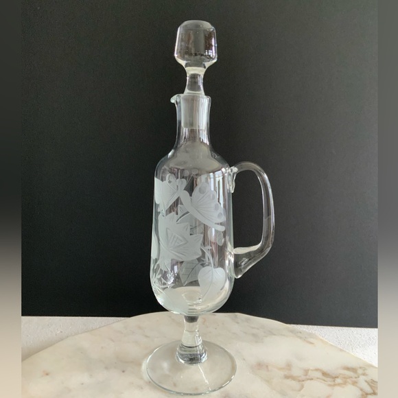 Vintage Other - Etched Glass Decanter